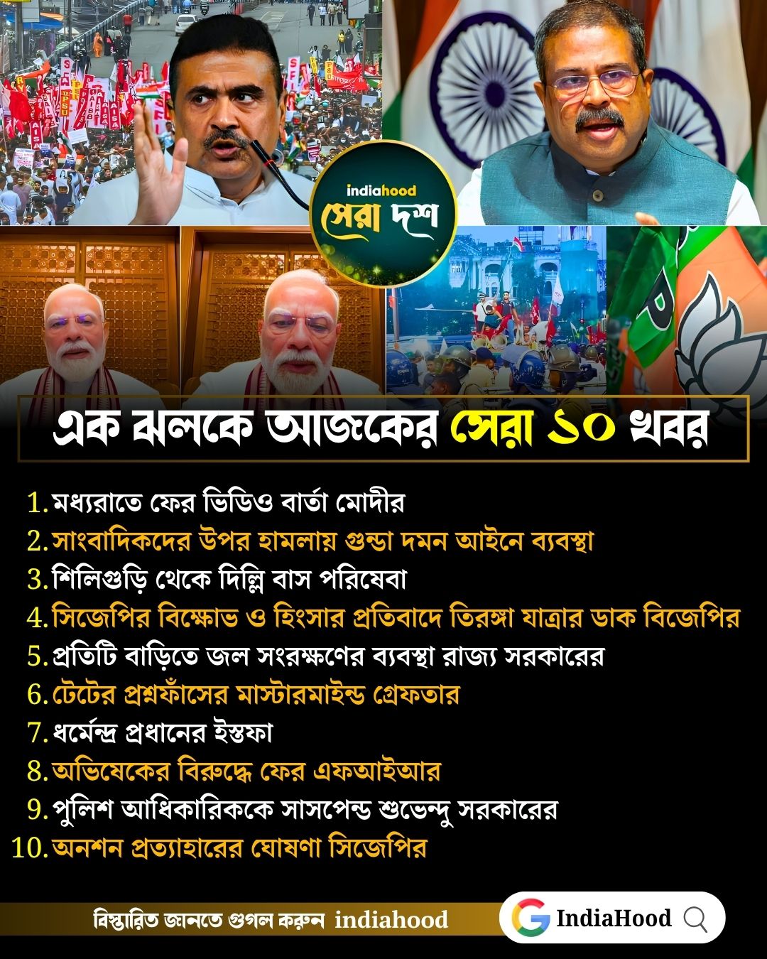 আজকের সেরা ১০ খবর (২৫ জুলাই)